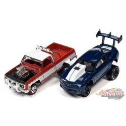 Zingers Twin Pack - Camaro & Cheyenne  - Set of 2 - Johnny Lightning 1:64 - JLSP221 B -  Passion Diecast
