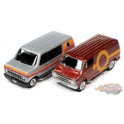 Zingers Twin Pack - Street Van & Cruisin Van - Set of 2 - Johnny Lightning 1:64 - JLSP219 B -  Passion Diecast