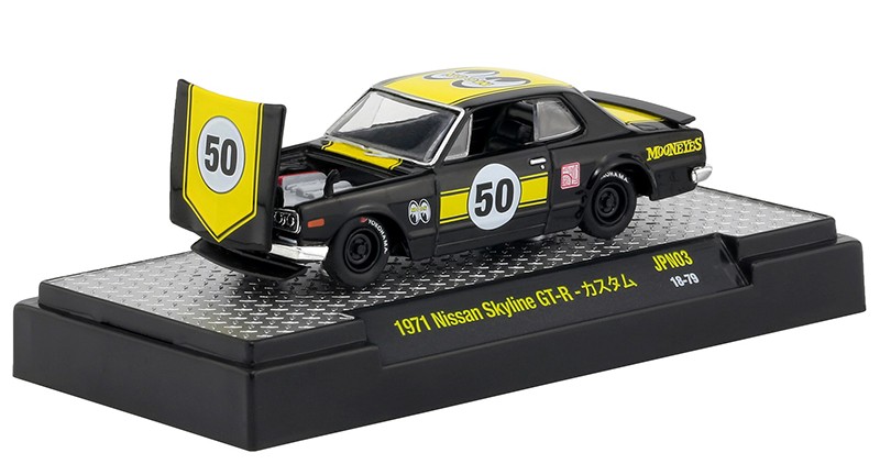 1971 Nissan Skyline GT-R Custom Black Yellow Mooneyes - Auto-Trucks Release  62 - M2 Machines Auto-Japan 1:64 - 32500-JPN03