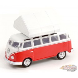 1964 Volkswagen Samba Bus / Camp'otel Cartop Sleeper Tent Solid - The Great Outdoors Series 1- Greenlight 1-64 - 38010 A