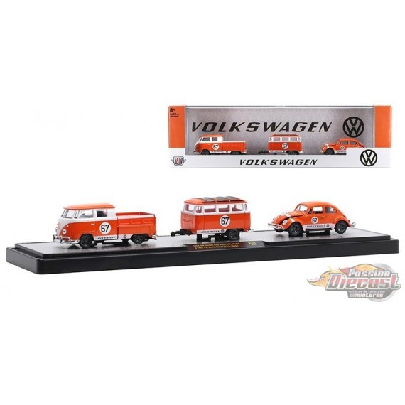 1960 Volkswagen Double Cab Truck and 1967 Volkswagen Beetle - M2 1/64  36000 48 A - Passion Diecast 