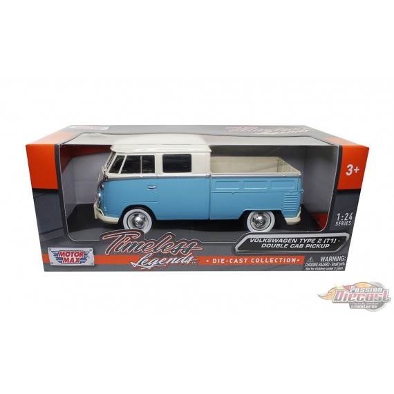 VW Type 2(T1) Pickup - Motormax 1-24 - 79343 BLU CRM