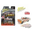 1966 Chevy Pick Up Silver with Flames Limited 3,600 Pcs - Johnny Lightning 1:64 - JLCP7361