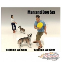 Homme et chien - AMERICAN DIORAMA FIGURES - 1/18 - AD-23889 Passion Diecast 