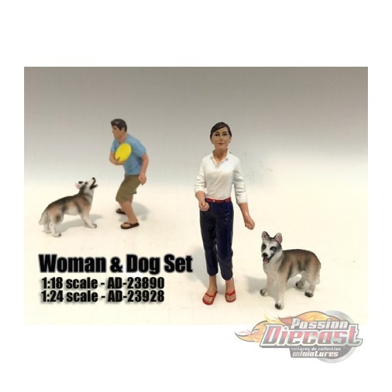 Woman and Dog – John - AMERICAN DIORAMA FIGURES - 1/18 - AD-23890  Passion Diecast