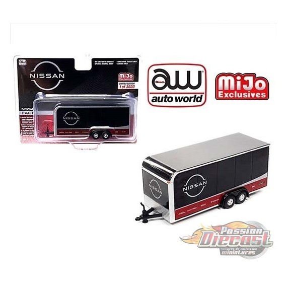 Mijo Exclusive Nissan Enclosed Trailer Limited Edition 3,600 Pcs - Auto World 1/64 - CP7800  -  Passion Diecast 