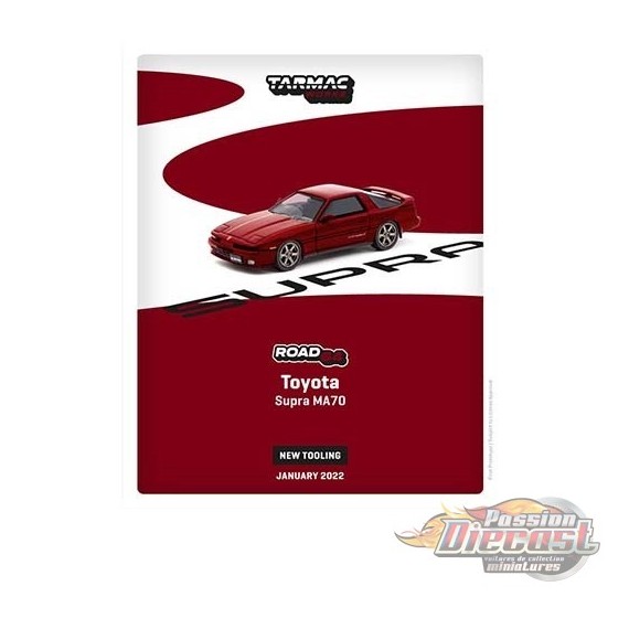 Toyota Supra MA70 Red - Tarmac Works - 1/64 - T64R-064-RED - Passion Diecast 
