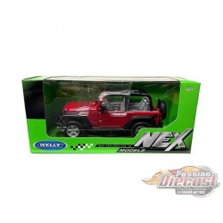 2007 Jeep Wrangler Rubicon Convertible Rouge  - Welly 1/24 - 22489CW RD  - Passion Diecast 