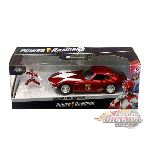 Power Ranger Red Ranger & 1967 Toyota 2000GT Rouge - Hollywood Rides - Jada 1/32 - 33074 - Passion Diecast