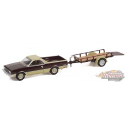 1984 Chevrolet El Camino Conquista with Utility Trailer - Hitch & Tow 24, 1/64 Greenlight - 32240 B