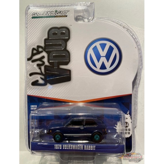 1979 Volkswagen Rabbit in Tarpon Blue - Club Vee-Dub Series 13 GREENMACHINE 1/64 - 36030 CGR Passion Diecast