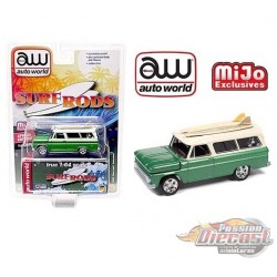 Mijo Exclusive - 1965 Chevrolet Suburban Custom Matte Black With Flames Limited 3,600 - Auto World 1:64 - CP7831