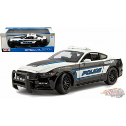 2015 Ford Mustang GT Police Noir et Blanc - Burago 1/18 - 31397PO - Passion Diecast 