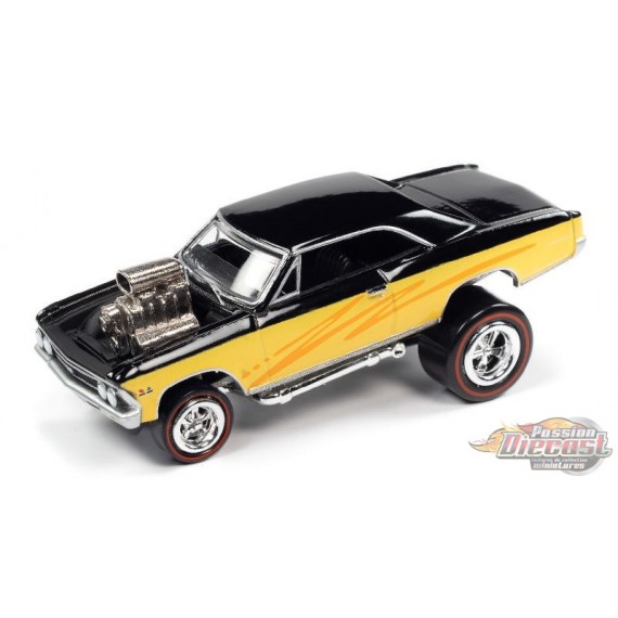 1966 Chevrolet Chevelle en noir brillant et jaune - Zinger  Johnny Lightning 1:64 - JLSP208 A -  Passion Diecast 