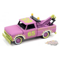 1965 Chevy Truck Tow Truck in Flat Bright Purple - Demolition Derby - Johnny Lightning 1:64 - JLSP209 B -  Passion Diecast 