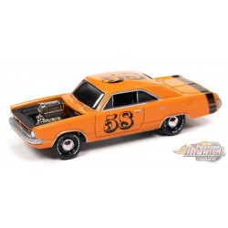 1970 Dodge Dart in Metallic Red-Orange with Black Stripe  - Spoilers - Johnny Lightning 1:64 - JLSP211 B