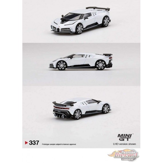 Mini GT - 1:64 - Bugatti Centodieci White - Mijo Exclusives USA - MGT00337 Passion Diecast