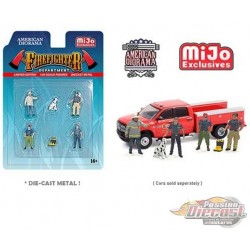 Mijo Exclusive - Figure Firefighter II - set Figurine 6 pieces Diecast  -  American Diorama 1-64 - 76482 MJ - Passion Diecast