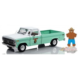 1975 Ford F-100 in Forest Service Green with Smokey Bear Figure - 1/18  Greenlight - 13636 -  Passion Diecast