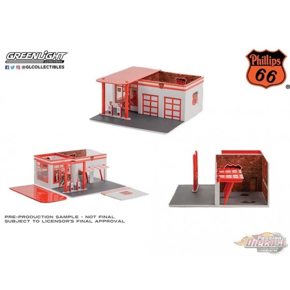 Phillips 66 - Vintage Gas Station - Mechanic's Corner Series 8 - Greenlight 1/64 - 57092 - Passion diecast