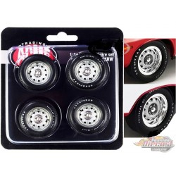 Mopar Rally Wheel and Tire Set of 4 pieces -  Acme 1/18 -  A1806123 RW - Passion Diecast