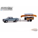 1988 GMC S-15 Sierra avec remorque, porte-canoë, canoë et kayak - Hitch & Tow 25 1/64 Greenlight - 32250 C