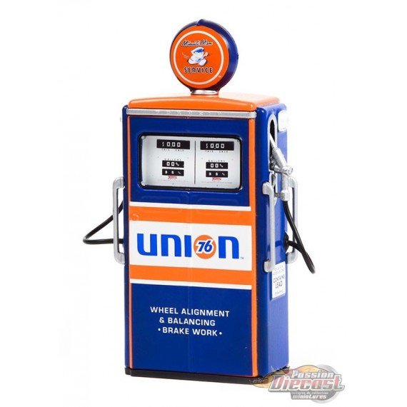 1954 Tokheim 350 Twin Gas Pump Union 76 Minute Man Service - Series 11 - Greenlight  1/18 14110 C - Passion Diecast 
