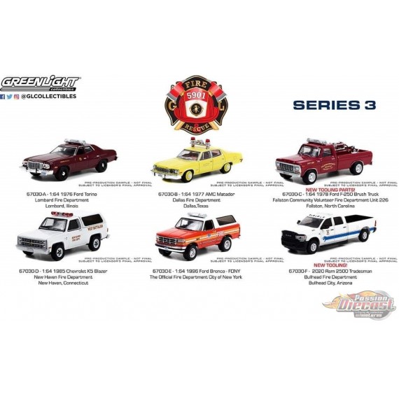 Fire & Rescue Series 3 - Assortiment - 1/64 Greenlight - 67030 - Passion Diecast