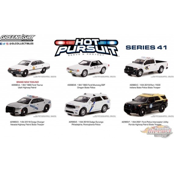 Hot Pursuit Series 41 - Assortiment - 1/64 Greenlight - 42990 - Passion Diecast