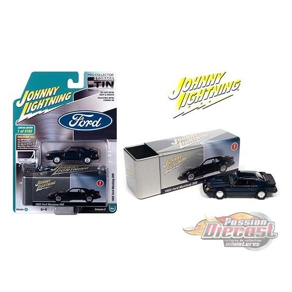 1985 Ford Mustang SVO Blue - Johnny Lightning 1:64 - JLCP7376 A - Passion  Diecast 