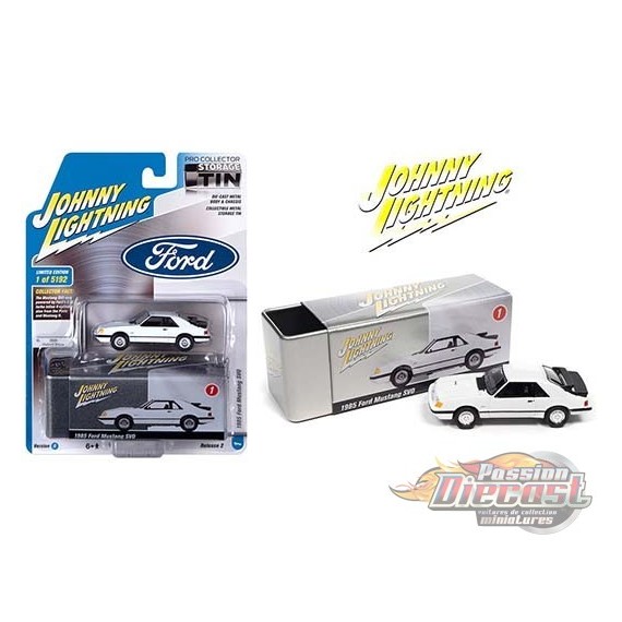 1985 Ford Mustang SVO Blanc - Johnny Lightning 1:64 - JLCP7376 B - Passion Diecast 