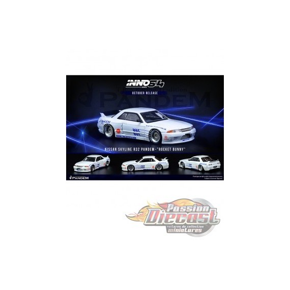 Nissan Skyline GTR R32 Pandem Rocket Bunny White - INNO 64 - 1/64 - IN64-R32P-WHI  Passion Diecast