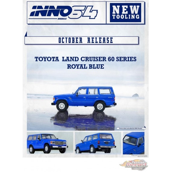 Toyota Land Cruiser FJ60 Bleu Royal  - INNO 64 - 1/64 - IN64-FJ60-BLU  Passion Diecast
