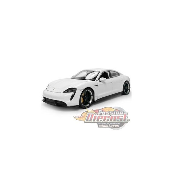 Porsche Taycan Turbo Blanc - Welly 1/24 - 24107 WH - Passion Diecast 