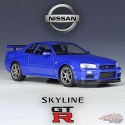 Nissan Skyline GT-R (R34) Bleu métallisé - Welly 1/24 - 24108 MBL  - Passion Diecast 