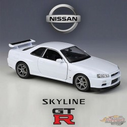 Nissan Skyline GT-R (R34) Blanc - Welly 1/24 - 24108 WH - Passion Diecast 