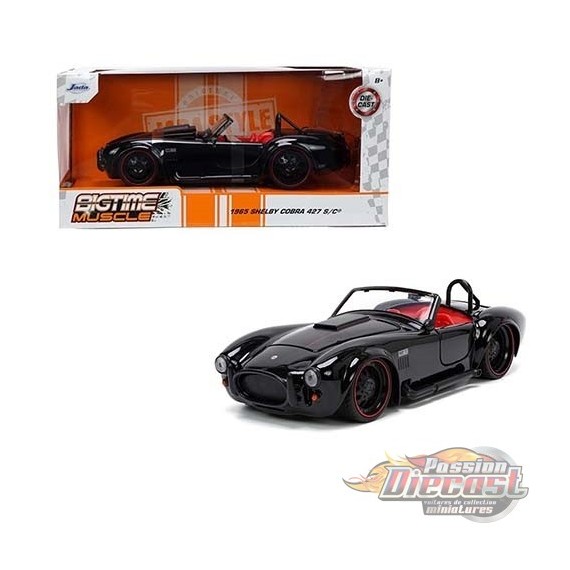 1965 Shelby Cobra 427 Noir brillant - Bigtime Muscle - Jada 1/24 - 32704 - Passion Diecast 