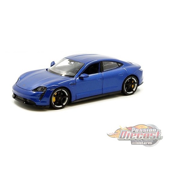 Porsche Taycan Turbo Bleu  - Welly 1/24 - 24107 MBL - Passion Diecast 
