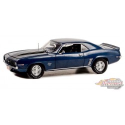 1969 Chevrolet Camaro SS en bleu avec Bande noires - Amélioration de l'habitat (série télé, - Highway 61 - HWY 61-1/18 - 18039