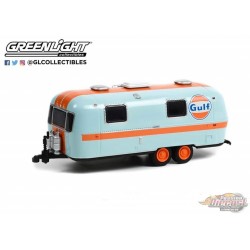 Custom Gulf Oil - Safari en yacht terrestre à double essieu Airstream 1971 - 1-64 greenlight - 34120 B  Passion Diecast