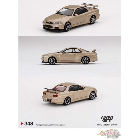 Mini GT - 1:64 - Nissan Skyline GT-R (R34) M-Spec Silica Breath - Mijo Exclusives USA - MGT00348 Passion Diecast