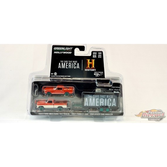CHASE CAR 1967 Ford F-100 et 1965 Ford Mustang Fastback - The Cars That Made America  - 1/64 Greenlight - 31120 CGR