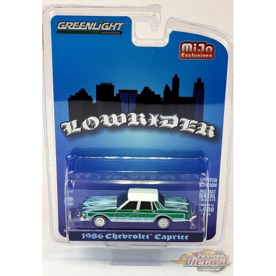 CHASE CAR 1986 Chevrolet Caprice Lowrider Blue - Mijo Exclusives - 1/64 Greenlight - 51389GR
