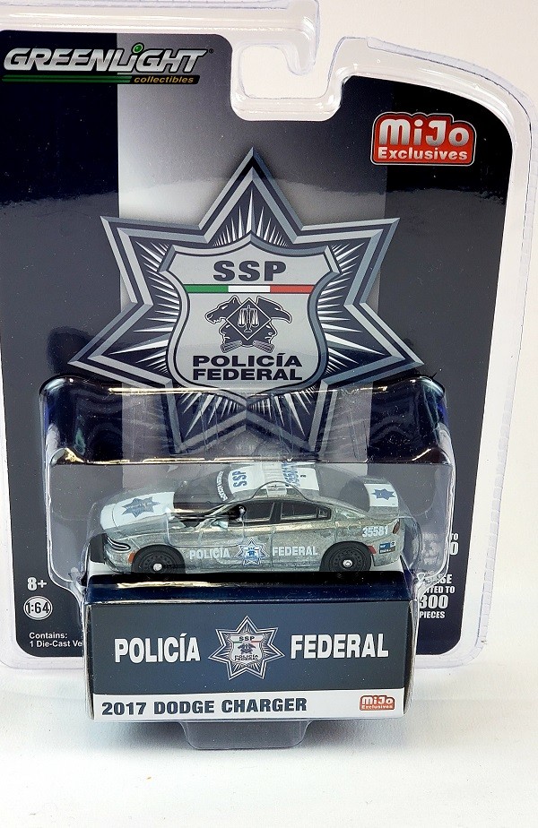 CHASE CAR 2016 Dodge Charger SSP Policia Federal De Mexico - Mijo Exclusive  - Greenlight 1/64 - 51381GR