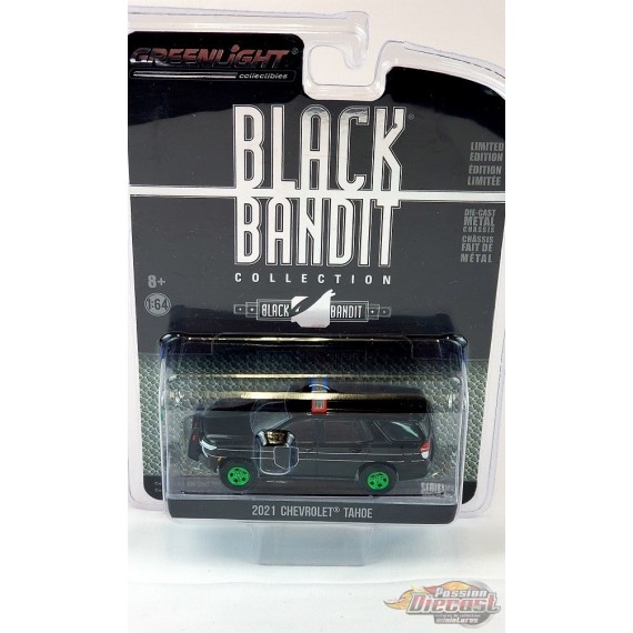 CHASE CAR 2021 Chevrolet Tahoe - Black Bandit Police - Black Bandit Series 25 - 1/64 Greenlight - 28070 EGR