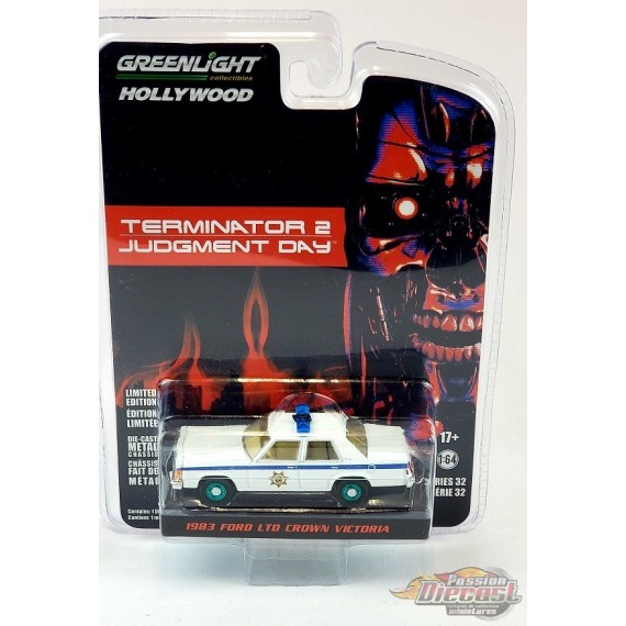 CHASE CAR 1983 Ford LTD Crown Victoria Police - Terminator 2: Judgment Day (1991) - Hollywood 32 - 1/64 Greenlight - 44920 DGR