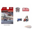 Mijo Exclusive - Motard de rue Moto Mania - Ensemble 6 pièces en métal - American Diorama 1-64 - 76486 MJ