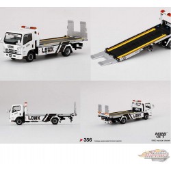 (Web Only) Mini GT - 1:64 - Isuzu N-Series Vehicles Flatbed Car Transport LBWK White - Mijo Exclusives USA  - MGT00292 R