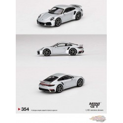 Mini GT 1:64 Mijo Exclusive Porsche 911 Turbo S GT Silver Metallic Model  MGT354