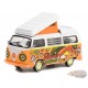 Flower Power - 1973 Volkswagen Type 2 Westfalia Campmobile - Club Vee-Dub Series 14 - 1/64 Greenlight - 36050 C